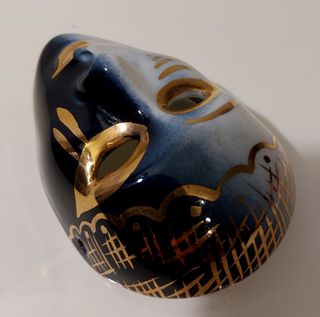 Máscara Veneciana porcelana con Oro de ley 1970