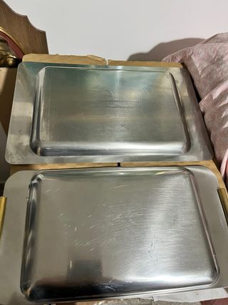 Set 2 vassoi in acciaio