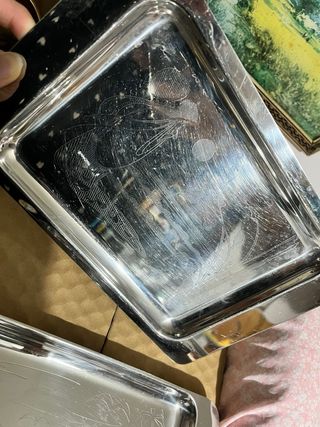 Set 2 vassoi in acciaio