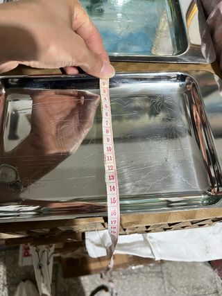 Set 2 vassoi in acciaio