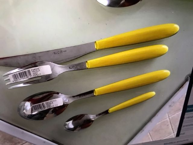 Set Posate Giallo e Argento