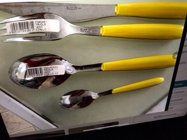 Set Posate Giallo e Argento