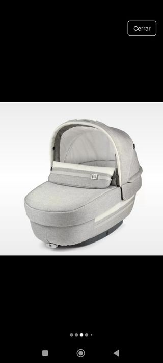 Carrito de bebé y capazo gris
