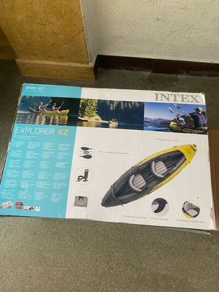 Canoa Intex Explorer K2 + 2 Chalecos Salvavidas 