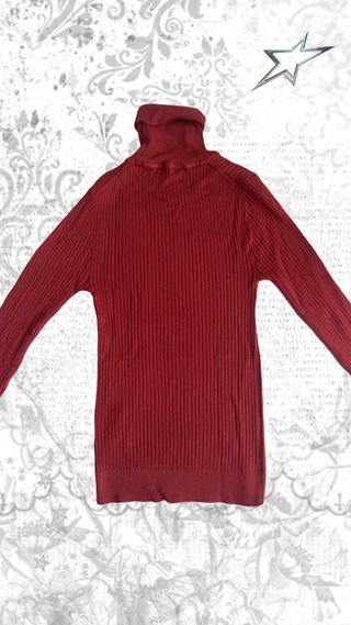 Jersey cuello alto Y2K rojo