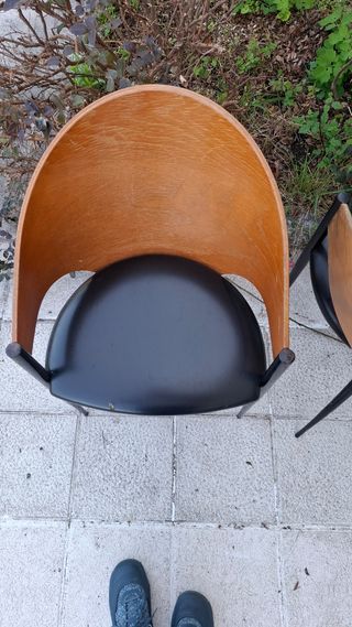 2 Sedie in stile Philippe Starck in legno e metallo