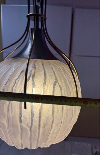 Lampadario Angelo Brotto Esperia Vetro Metallo Oro