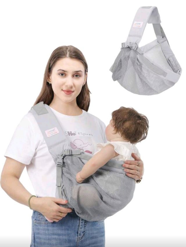 Portabebés ergonómico gris