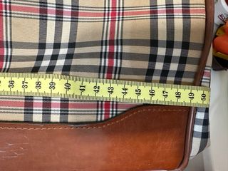 Bolso de viaje de lona con detalles en piel