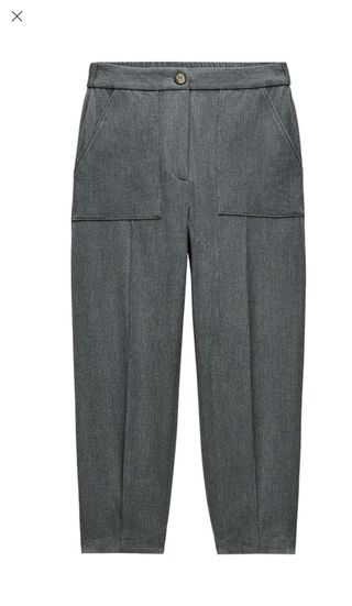 Pantalón carrot gris Zara