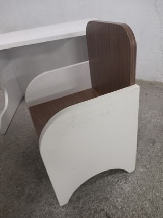 Escritorio y silla de madera infantil blanco