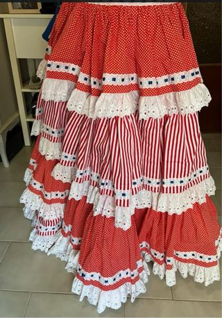 Traje Gitana Años 90 Lunares Rojo/Blanco Talla 38