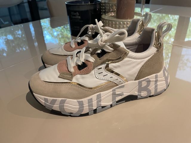 Zapatillas Voile Blanche Mujer Beige/Blanco