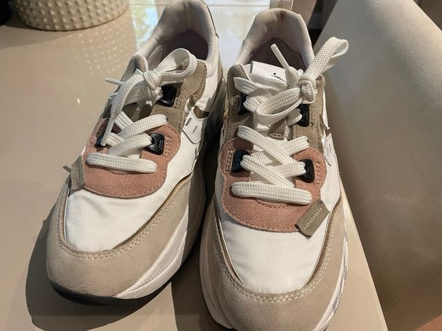 Zapatillas Voile Blanche Mujer Beige/Blanco