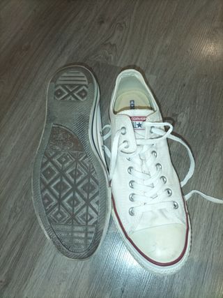 Converse Blancas Tela Bajas - 44