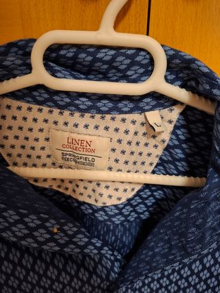 Camisa azul estampada talla L