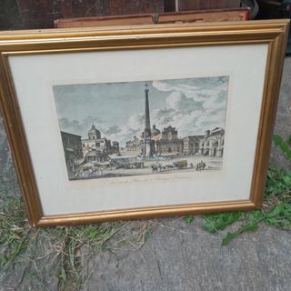 Cornice con stampa antica dorata