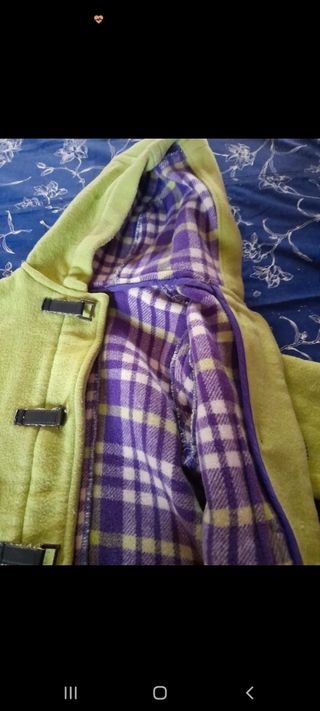 Cappotto bimbini verde con cappuccio