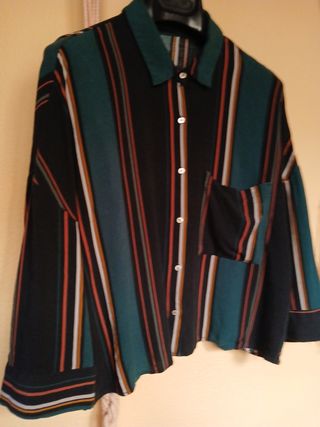 Camicia donna manica trequarti a righe