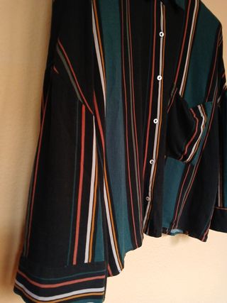 Camicia donna manica trequarti a righe