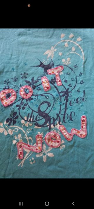 T-shirt azzurra con stampa Do it United colors of