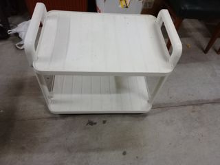 Mesa auxiliar de jardín blanca