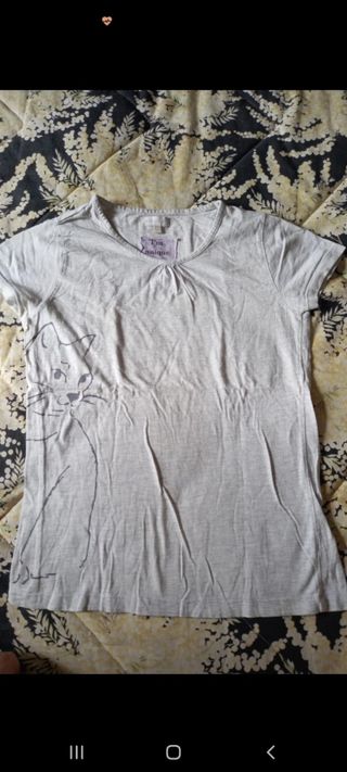 T-shirt bambina con disegno gatto