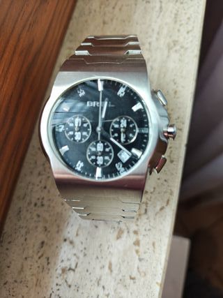 Orologio Uomo Cronografo Nero e Argento
