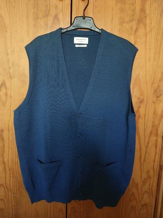 Chaleco Emidio Tucci Filato Italiano Talla XL Azul