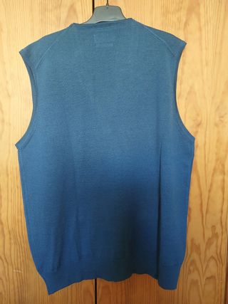Chaleco Emidio Tucci Filato Italiano Talla XL Azul