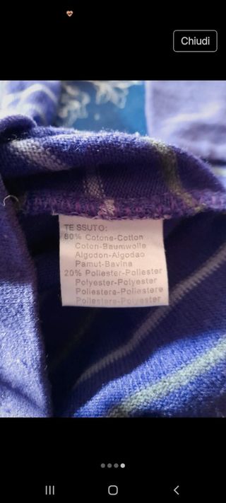 Maglia a righe viola con scritta Angela 9 anni