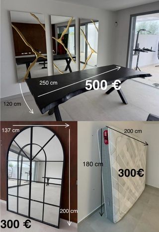 Mesa de comedor de madera negra