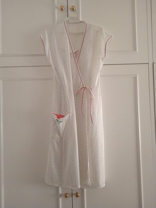 Conjunto camisón y bata blanco