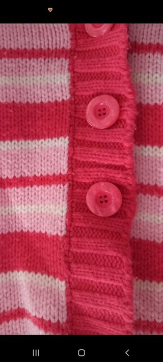 Cardigan a righe rosa bambina