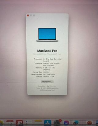 MacBook Pro 13 2017 Plata A1706