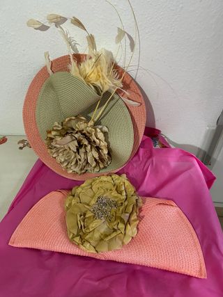 Tocado y bolso de fiesta
