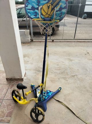Bicicleta sin pedales y canasta infantil