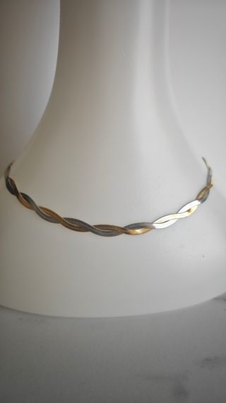 Cadena serpiente bicolor acero dorado y plateado
