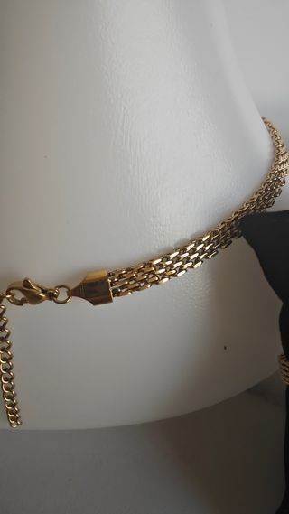 Conjunto Cadena y Pulsera Acero Dorado