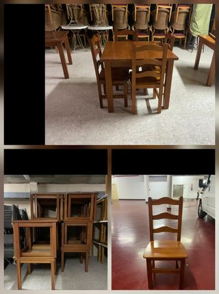 Set di 30 tavoli e sedie in legno