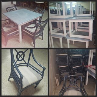 Set di 30 tavoli e sedie in legno