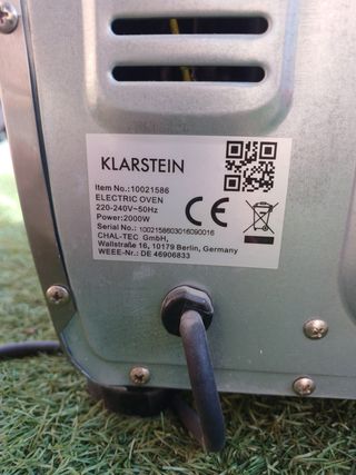Klarstein Omnichef 45B - Mini horno eléctrico 45 L