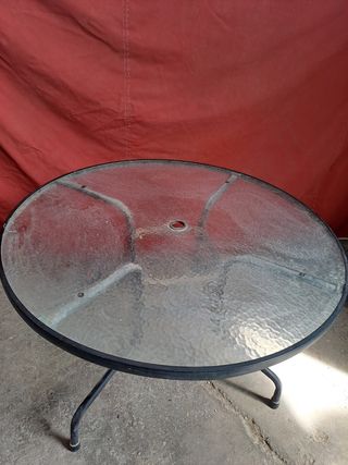 Juego de 2 mesas redondas de cristal