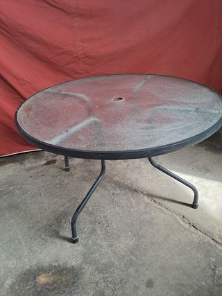 Juego de 2 mesas redondas de cristal