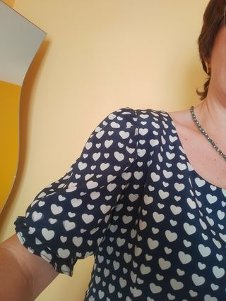 Vestido Kling Corazones azul marino y Blanco