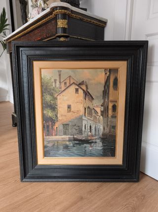 Cuadro antiguo Venecia firmado