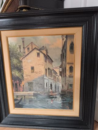 Cuadro antiguo Venecia firmado