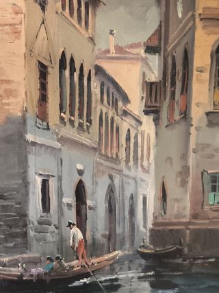 Cuadro antiguo Venecia firmado