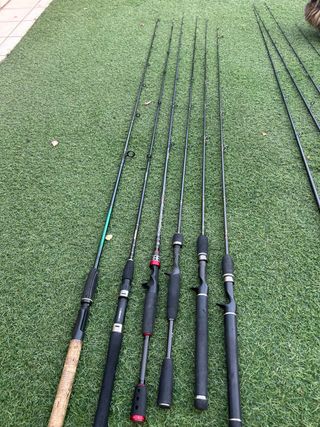 Lote cañas de un tramo pesca Black Bass 60€ unidad
