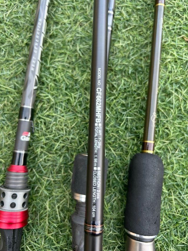 Lote cañas de un tramo pesca Black Bass 60€ unidad